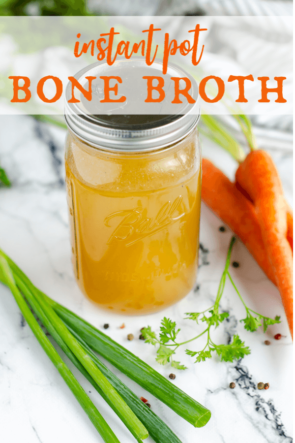 Want to stay healthy all year long? This chicken bone broth recipe is the answer! You can make it on the stove top or in the instant pot. It's nourishing in so many ways! More flavorful and powerful than store bought. #artfrommytable #bonebroth #chickenbonebroth via @artfrommytable
