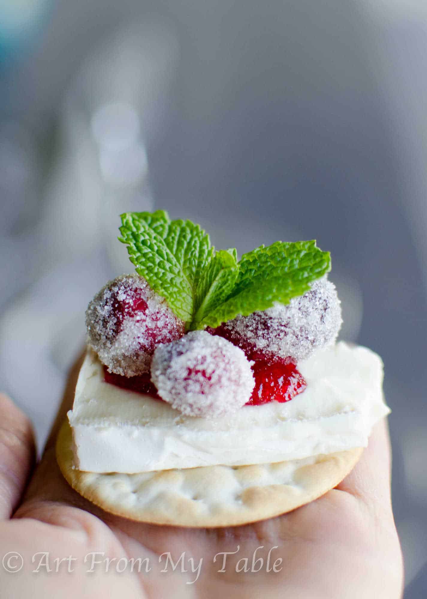 Sparkling Cranberry Brie Bites