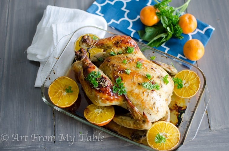 Easy Roasted Chicken with Orange Glaze