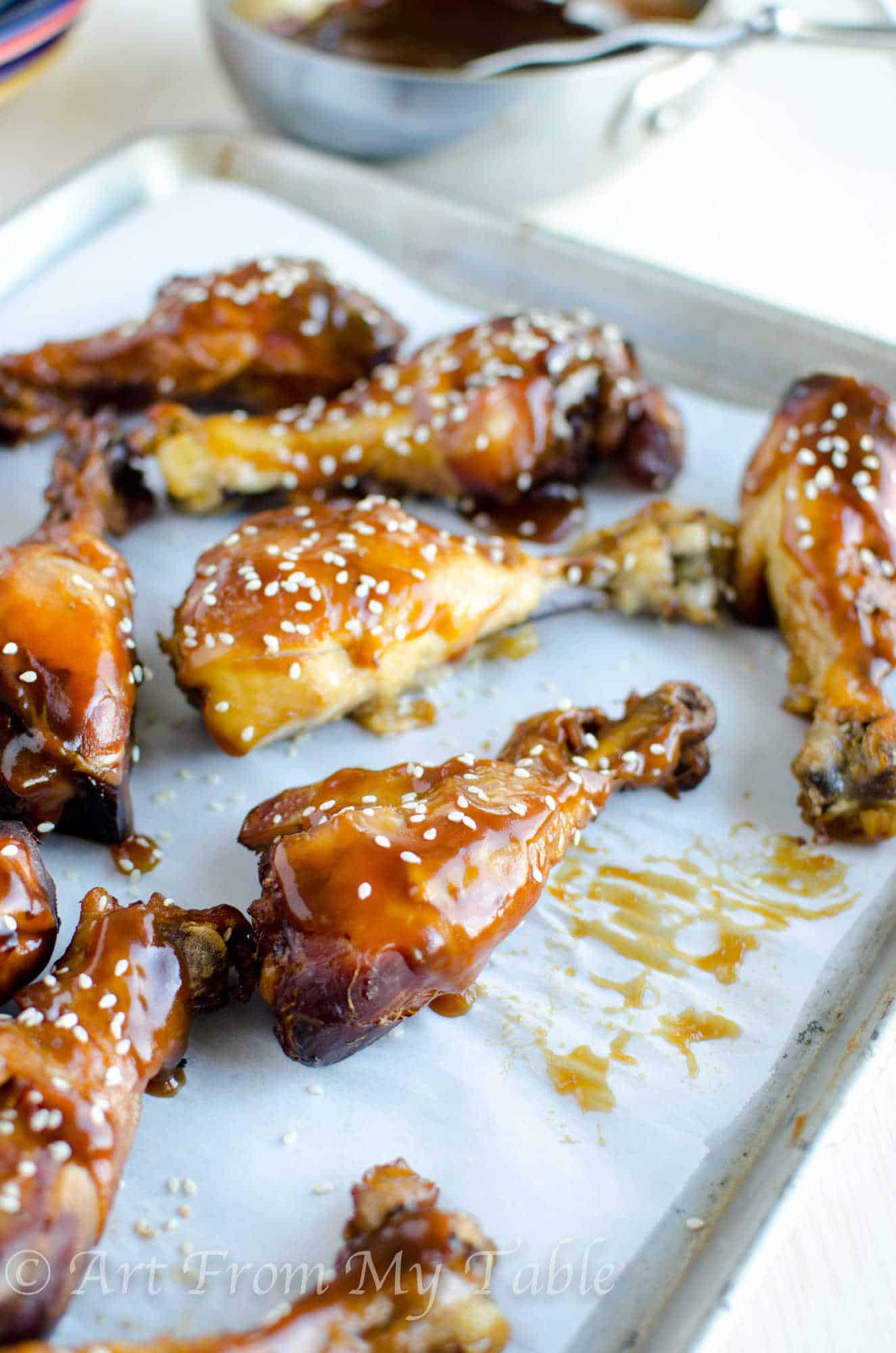 Slow Cooker Sesame Chicken Drumsticks - Art From My Table