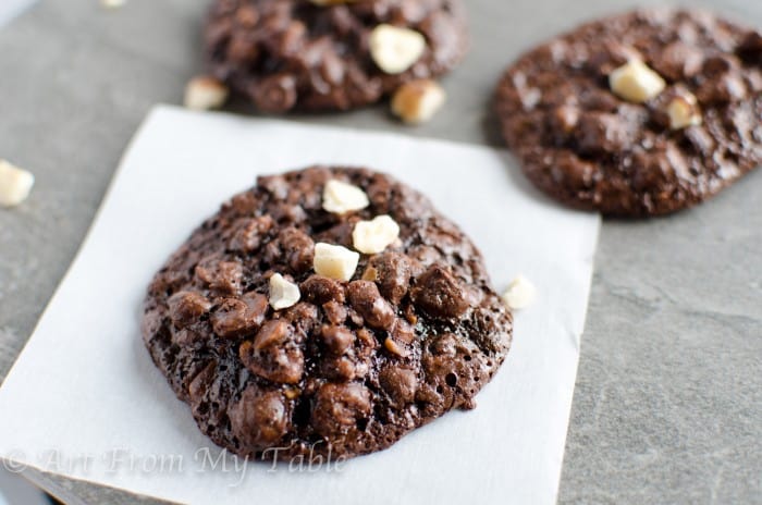 chocolate hazelnut drop cookies