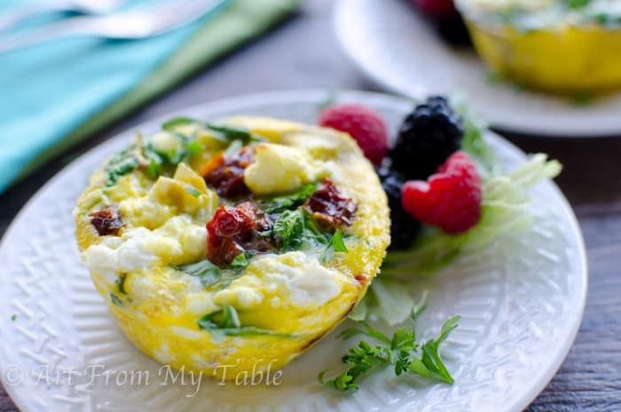 Spinach Artichoke Sun Dried Tomato mini frittatas