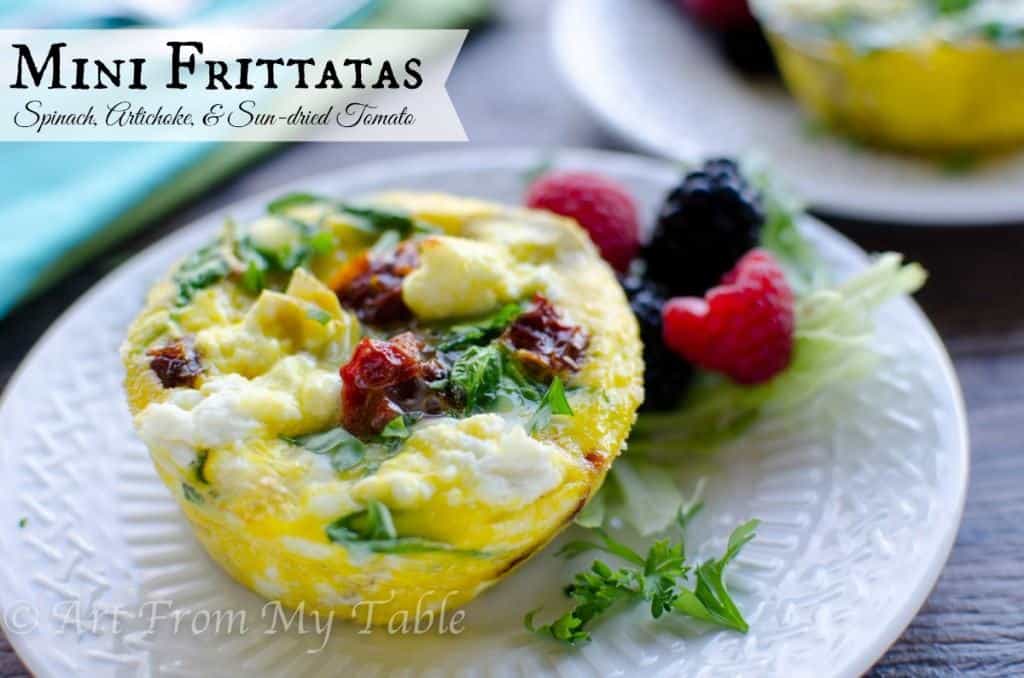 Spinach Artichoke Sun Dried Tomato mini frittatas Art From My Table