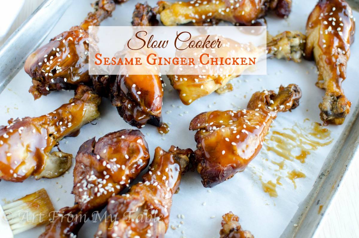 Slow Cooker Sesame Chicken Drumsticks - Art From My Table