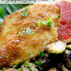 panko chicken with grapefruit honey sauce