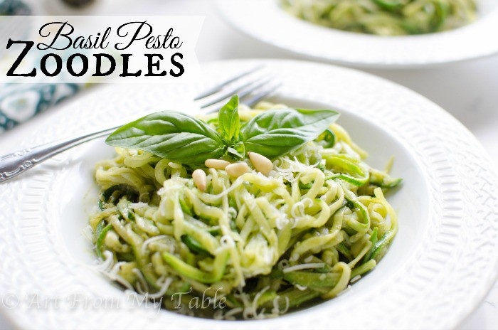 Spiralized Pesto Zucchini Noodles