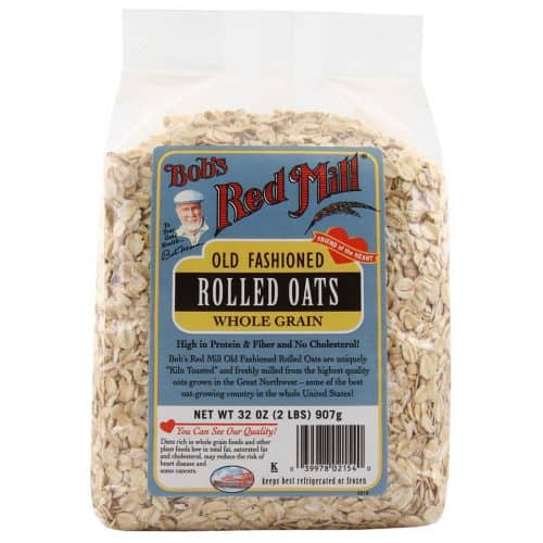 Bag of Bob's Red Mill Old Fashioned rolled oats.