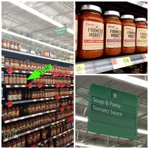 3 image collage of where to find ingredients at Walmart. 