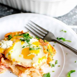 cheesy baked eggs in tomato cream sauce