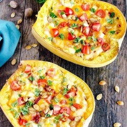 loaded spaghetti squash casserole boats