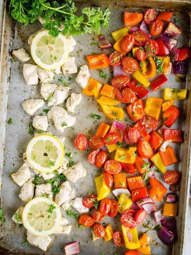 GREEK CHICKEN SHEET PAN DINNER STORY