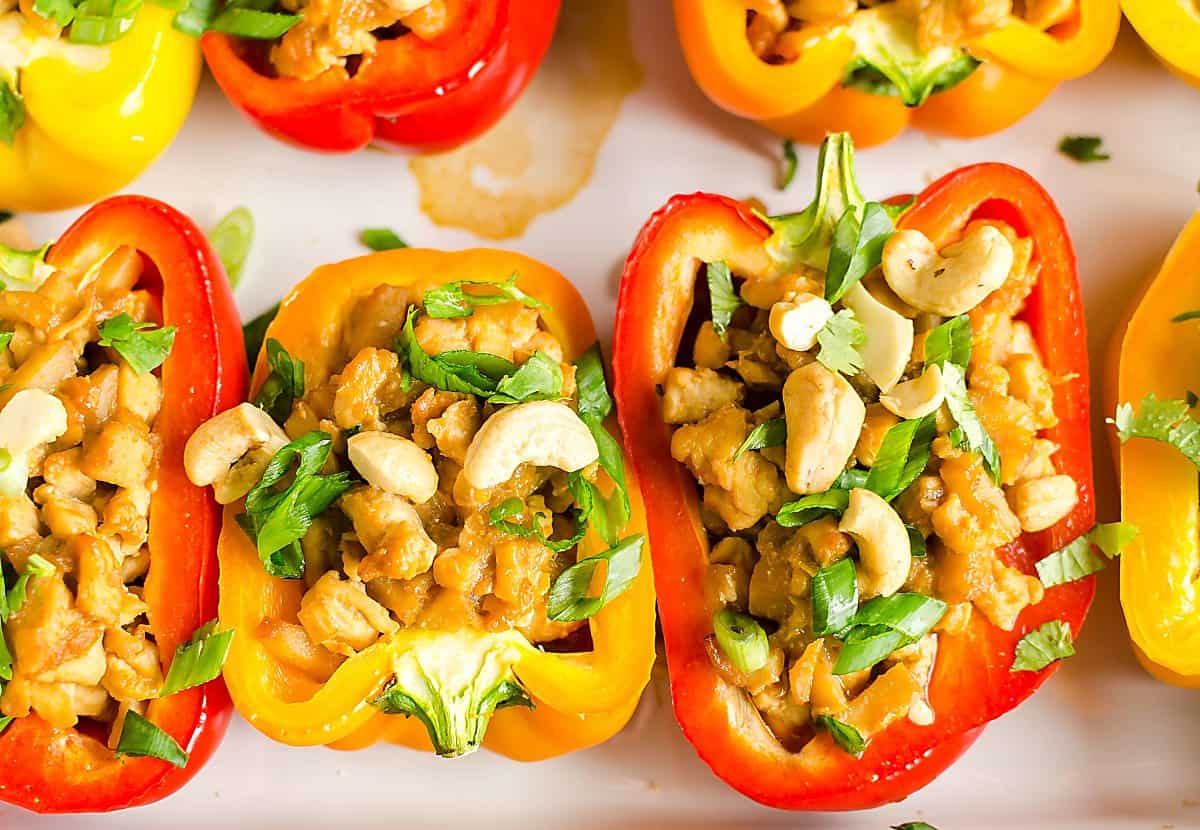 Asian Chicken Bell Peppers Recipe Healthy Stuffed Peppers That Are Easy To Eat