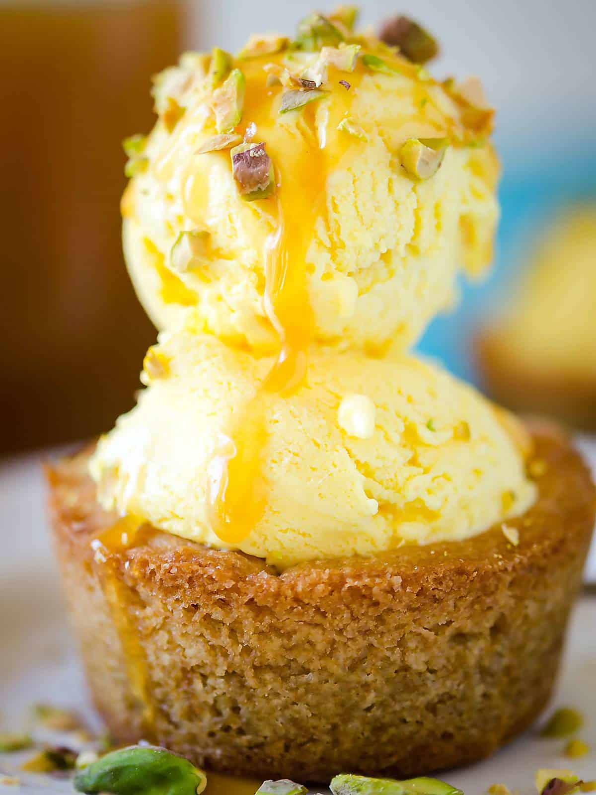 homemade mini mango ice cream sundae