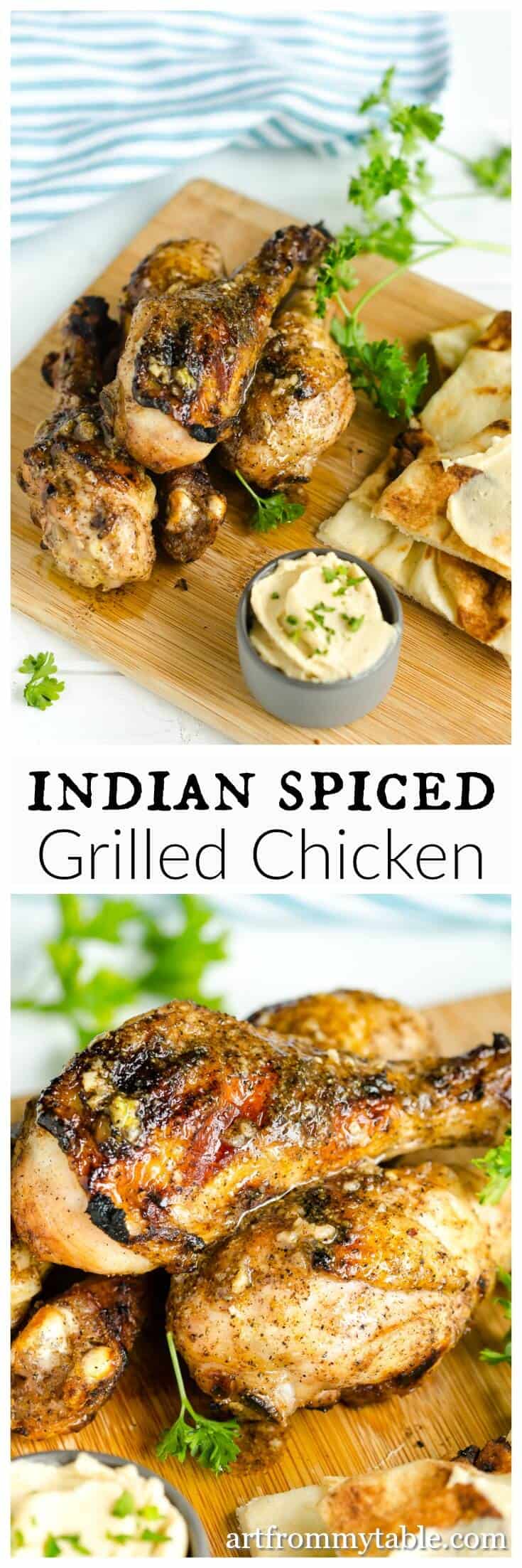 If you're getting sick of the same old chicken night after night, this is the answer you've been waiting for. Garam Masala, which literally means 'warm spice', is the key ingredient this Indian Spiced Grilled Chicken. #easy #grilledchickenrecipe #weeknightmeals #Indianinspired #dinner via @artfrommytable