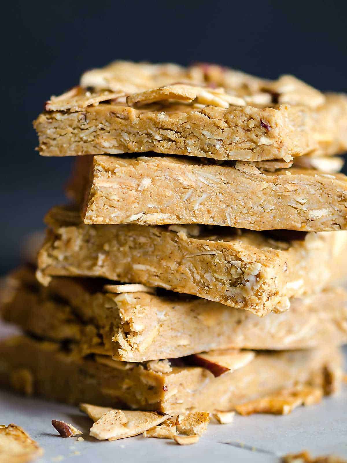 no bake oatmeal energy bars stacked