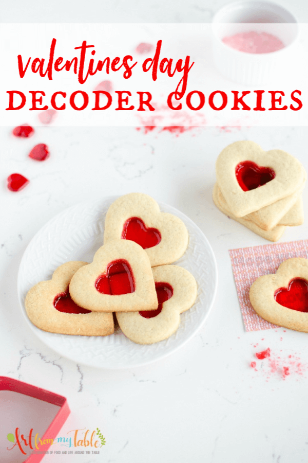 These Valentine's Day Sugar Cookies reveal secret messages! Perfect to give your kids for Valentines Day, or, make them for the class party! #artfrommytable #valentinesdaycookies #secretmessagecookies via @artfrommytable