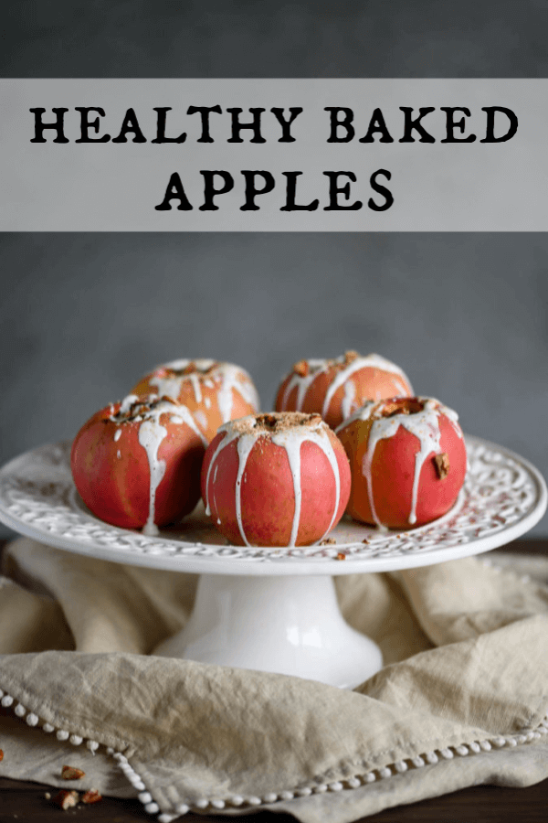“Healthy” never tasted to good! These Healthy Baked Apples are the perfect recipe for Fall. They are loaded with goodness and NO SUGAR! The topping gives you a little boost of protein in your dessert! #bakedapples #apples #fallrecipes #nosugar #healthydessert via @artfrommytable