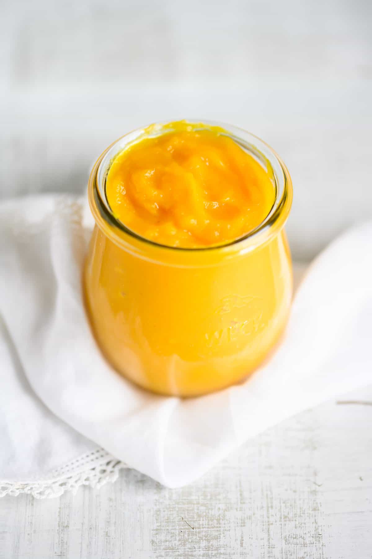 homemade pumpkin puree in a glass jar