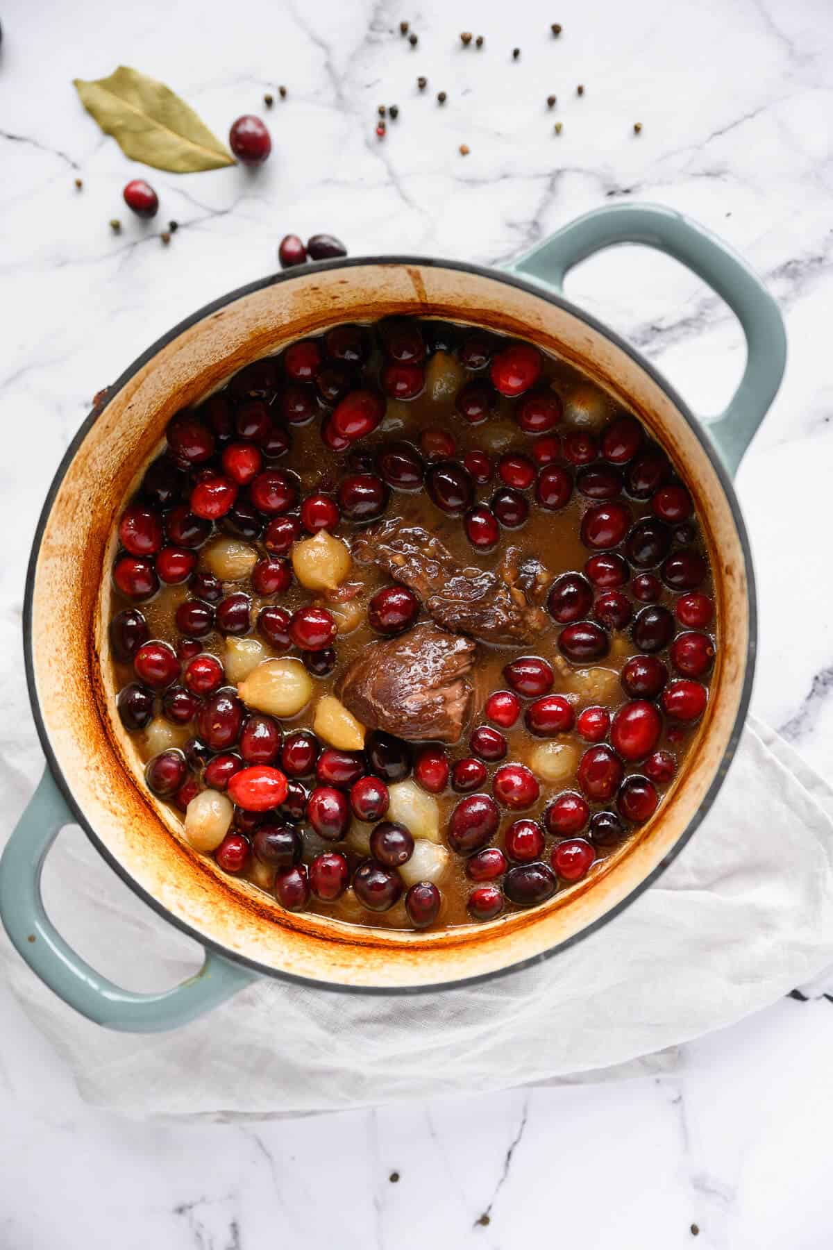 braised beef brisket in a dutch oven