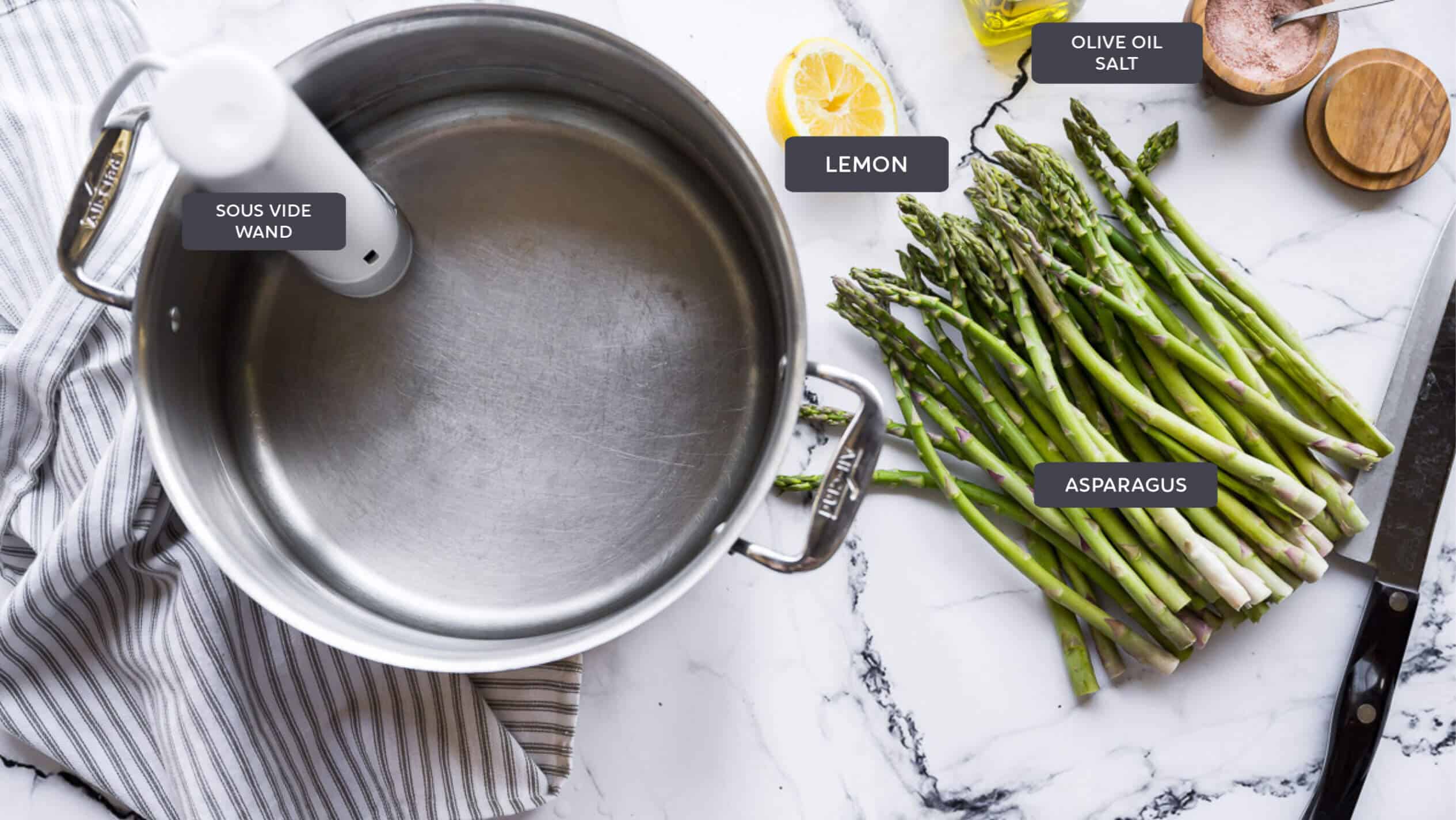 ingredients for sous vide asparagus