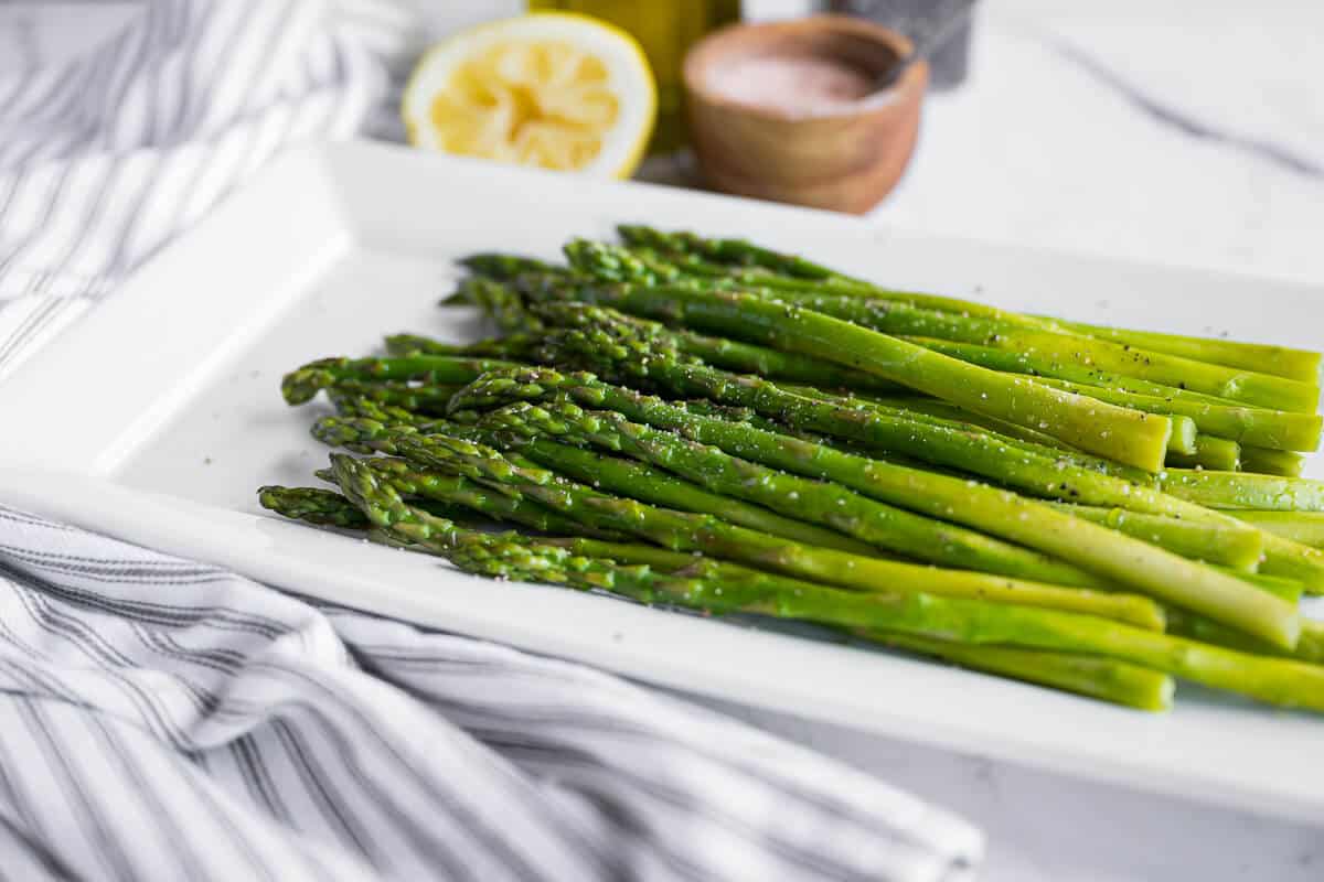 platter of asparagus