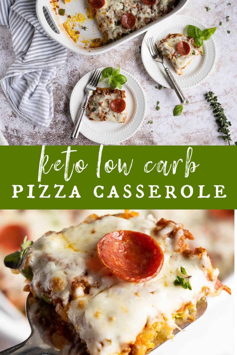 If you're eating low carb and missing pizza, This Low Carb Pizza Casserole is THE RECIPE for you! It's full of traditional pizza toppings and melty, gooey cheese, then baked in an easy casserole style. Welcome back Pizza Movie Nights! via @artfrommytable
