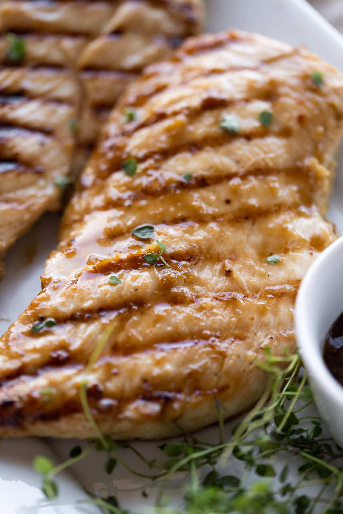 juicy grilled chicken breast in teriyaki sauce