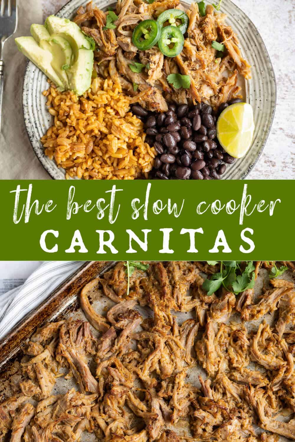 These are the easiest Carnitas you will ever make! Cooked low and slow in the Crockpot with delicious spices for the most tender meat and ultimate flavor! It's the perfect authentic Mexican dish for Cinco De Mayo, but you don't have to wait, make it anytime. There are so many ways to use this Mexican shredded pork. via @artfrommytable