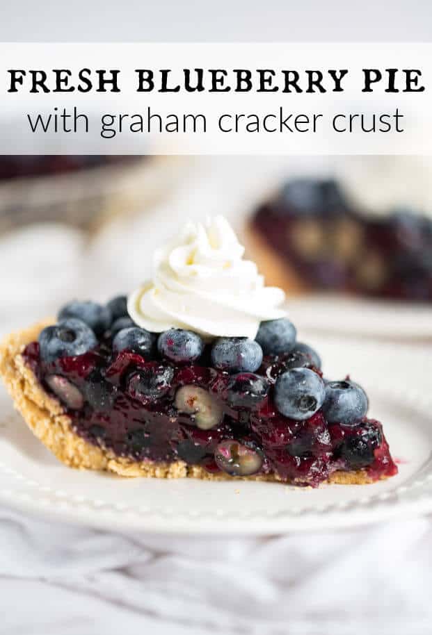 Wondering what to do with all those blueberries? Make this!! This fresh blueberry pie is extraordinary with it's graham cracker crust and lemon whipped cream. A perfect treat for blueberry season! #blueberries #summer #summerdessert #dessert #lemon #homemade #fromscratch via @artfrommytable