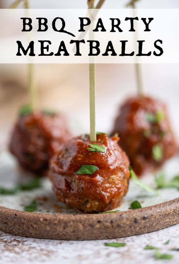 These tender BBQ Meatballs are made with fresh ingredients. They're savory with just a hint of smoky sweetness that makes them stand out. Perfect party appetizer, or serve as the main course. via @artfrommytable