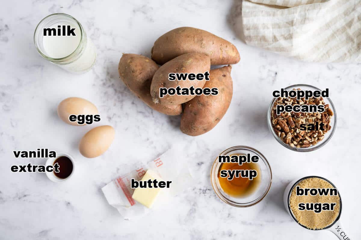 Ingredients to make Sweet Potato Casserole