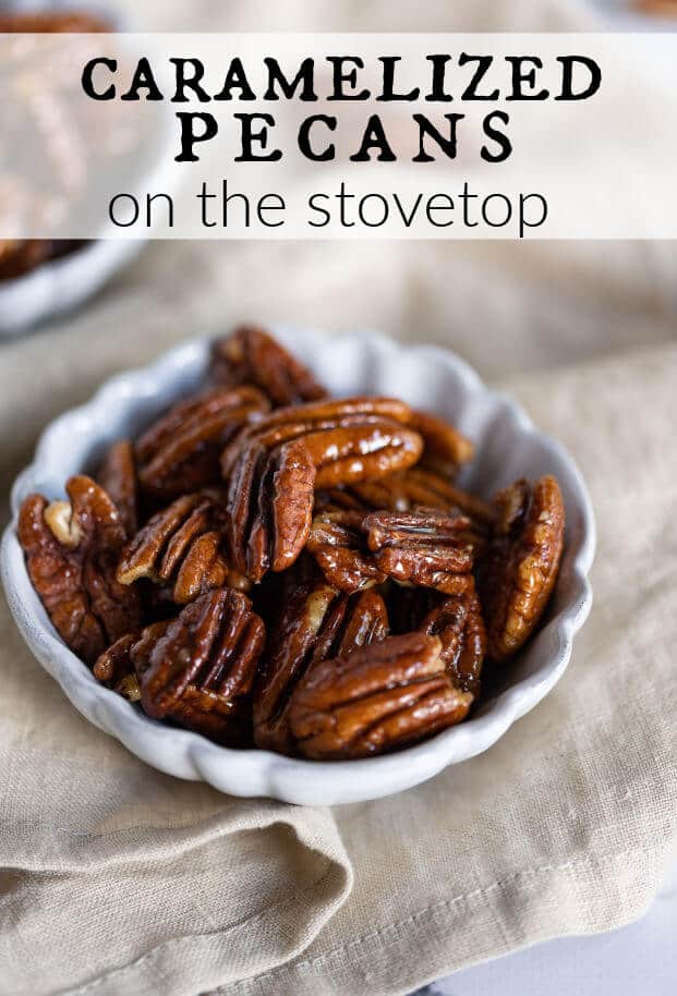 Keto Candied Pecans are a healthy treat on their own, or a crunchy, sweet enhancement for salads, desserts, or sweet potato recipes. Ready in just 5 minutes on the stove! via @artfrommytable