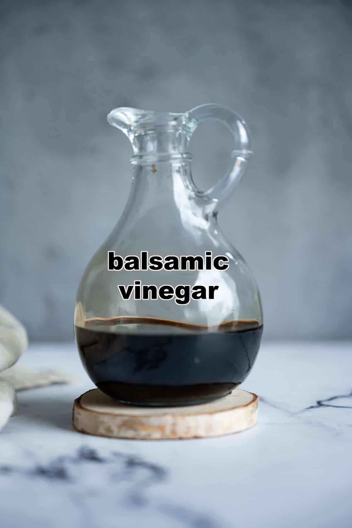 Balsamic vinegar in a cruet.