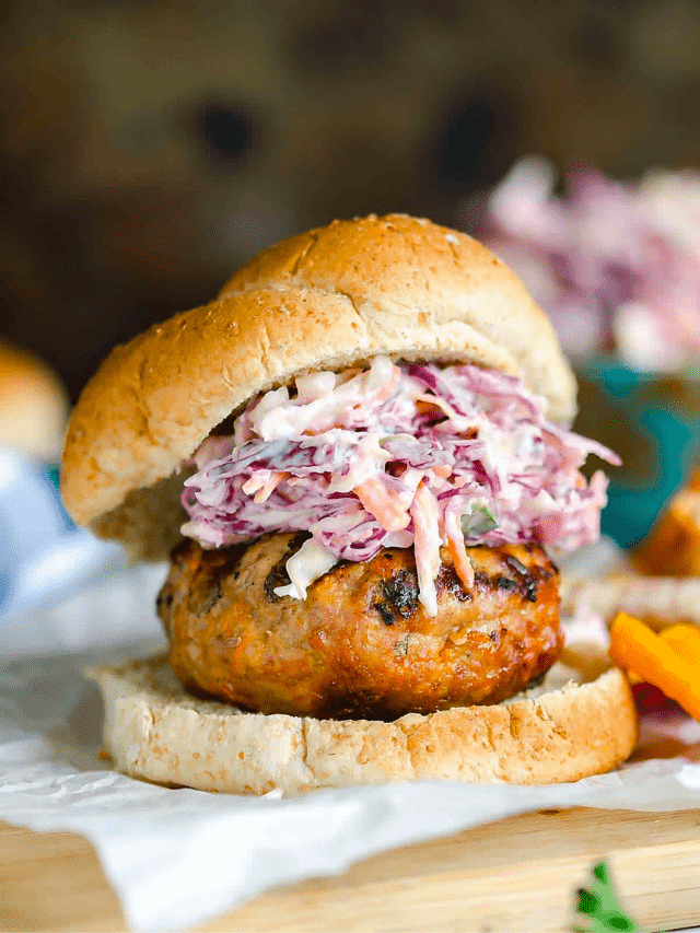 Asian Turkey Burgers with Homemade Coleslaw Story Cover Image