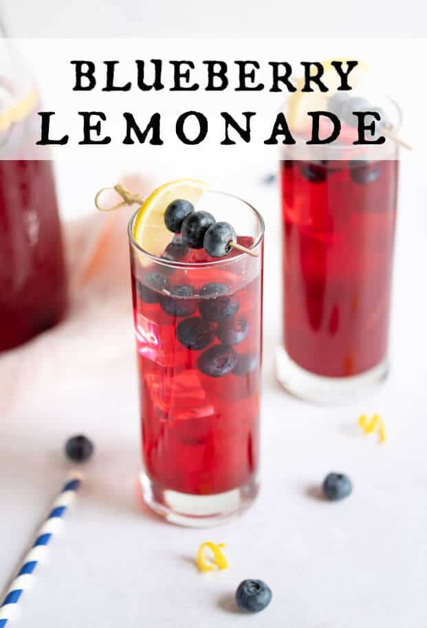 Nothing says summer like fresh squeezed lemonade. Try this blueberry version today! It's perfectly tart with just the right amount of sweet. Once you try homemade, you'll never go back to canned! This is just one more way to enjoy those fresh picked summer blueberries. #artfrommytable #lemonade #bluberries via @artfrommytable