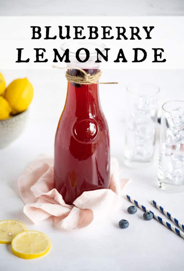 Nothing says summer like fresh squeezed lemonade. Try this blueberry version today! It's perfectly tart with just the right amount of sweet. Once you try homemade, you'll never go back to canned! This is just one more way to enjoy those fresh picked summer blueberries. #artfrommytable #lemonade #bluberries via @artfrommytable