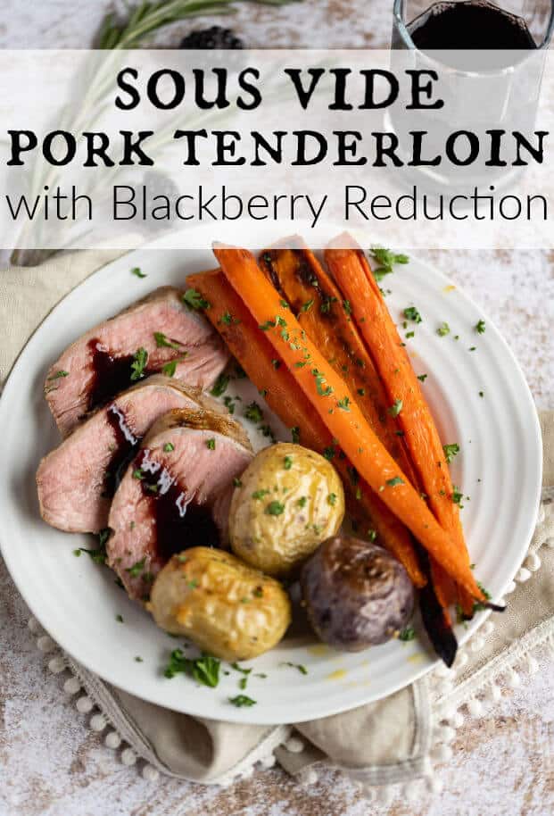 Sous Vide pork tenderloin comes out juicy and tender every single time! We're pairing it with a Blackberry Balsamic Reduction Sauce which lends an exotic punch of deep and rich tanginess to the savory flavor of the pork. via @artfrommytable