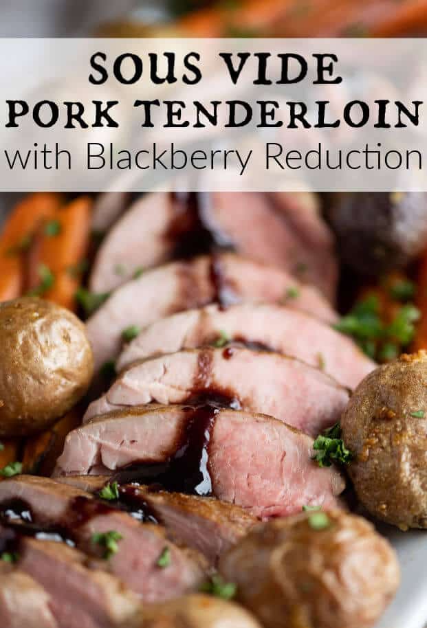 Sous Vide pork tenderloin comes out juicy and tender every single time! We're pairing it with a Blackberry Balsamic Reduction Sauce which lends an exotic punch of deep and rich tanginess to the savory flavor of the pork. via @artfrommytable