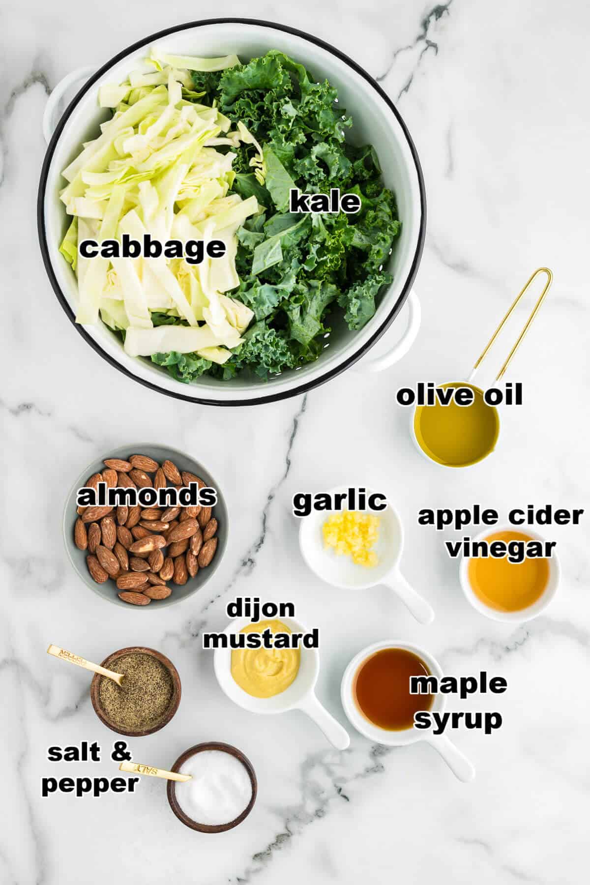 Ingredients to make Chick-Fil-A copycat Kale Crunch Salad