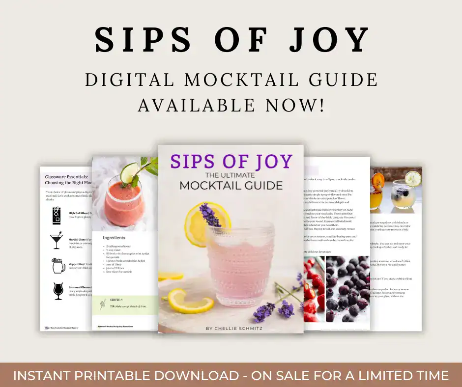 Sample pages of "Sips of Joy Mocktail Guide" 